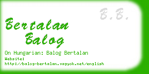 bertalan balog business card